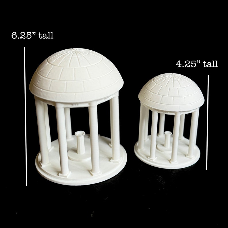 Dimensions of the larger and smaller Old Well figurines.