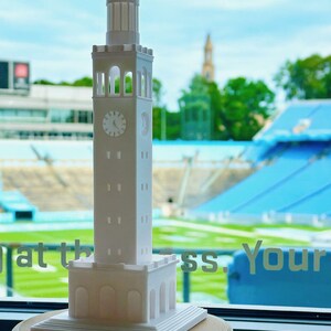 The UNC Bell Tower light, used as a display piece and shown in McKenan Stadium.