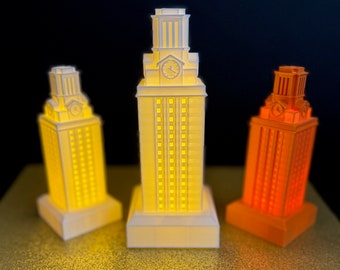 UT Tower Light, regalo di laurea dell'Università del Texas per studenti, regalo Texas Longhorn, arredamento UT Austin, festa di laurea UT del merch universitario, stampa