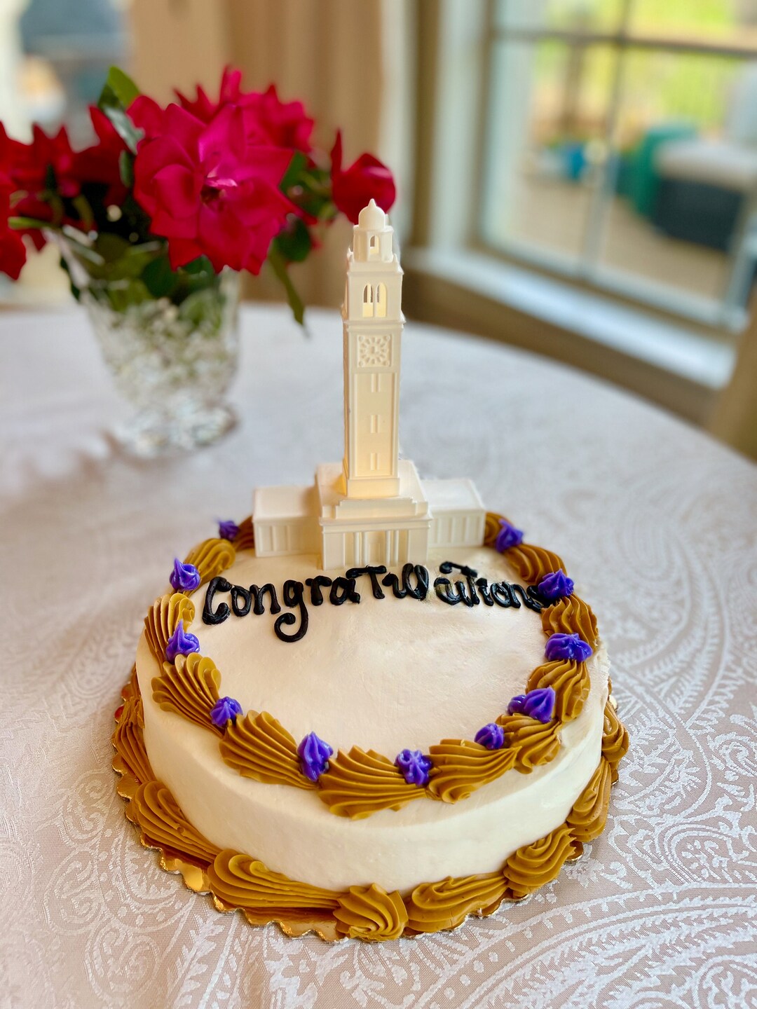 LSU Graduation Party Decor Memorial Tower LSU Cake Topper Etsy
