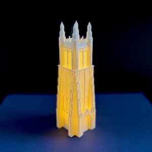 Duke University Gift – LED Duke Chapel Figurine – Graduation, Dorm, or Alumni Decor – Lighted College Cake Topper