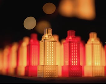 Regalo di laurea dell'Università del Texas: statuetta a LED della torre UT, ricordo degli ex studenti Longhorn