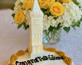 Georgia Tech-taarttopper met led-verlichting: bruilofts- of afstudeerfeestdecor, universiteitsherinnering