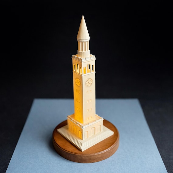 UNC Bell Tower Lamp: University of North Carolina Graduation Gift, 3D-Printed Chapel Hill Light