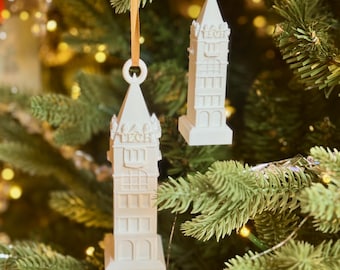 College Ornament Georgia Tech Tower: 3D-geprint GT-alumnicadeau, kerstdecor