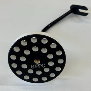 25-hole F-class flexible ammo caddie, adjustable, connects to rifle rest, 16-inch or 12-inch flexible stem