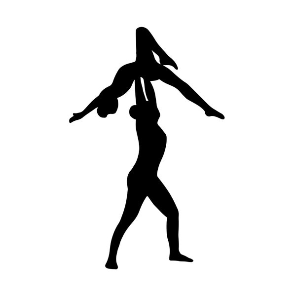 Gymnastik Akrobatischer Silhouette