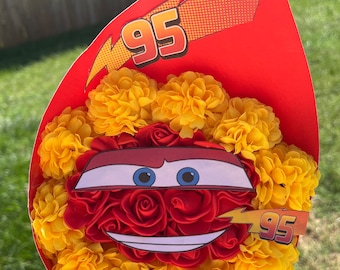 Lightening McQueen Artficial Rose Bouquet Disney Cars Bouquet