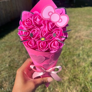 DIY Pink Kitty Bouquet with Hearts (DIGITAL ONLY)