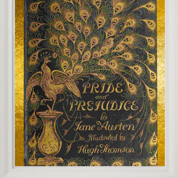 Pride and Prejudice by Jane Austen Original First Edition 1813 Book Cover Digital Poster Print, Classroom Library Wall Art, Digital Download
