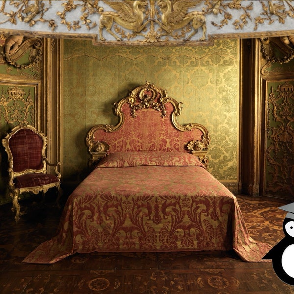 Renaissance Palace Bedroom Digital Photography Backdrop Composite, Venice, Italy History, Art, Classroom, Portrait, Gold, Digital Download