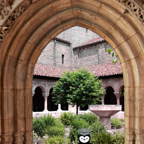 Medieval Secret Garden Digital Backdrop, Cloister, History Classroom, Portrait, Religion, Christian, Catholic, Education, Reenactment