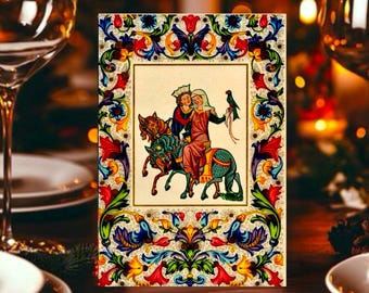 Florentine Love Card: Medieval Manuscript Art - Printable 5x7 Greeting Card (Digital Download)