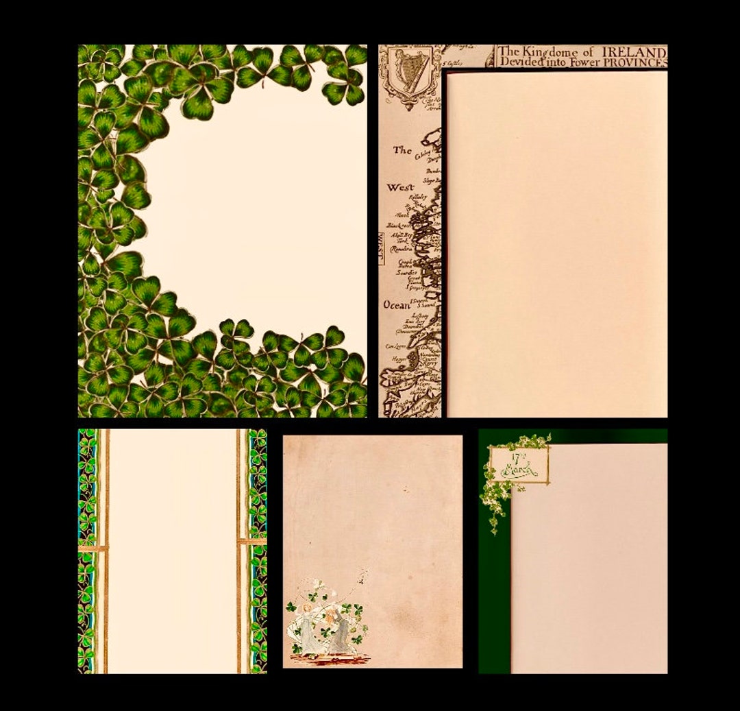 St. Patricks Day Irish Stationery Set Made From Historical Images
