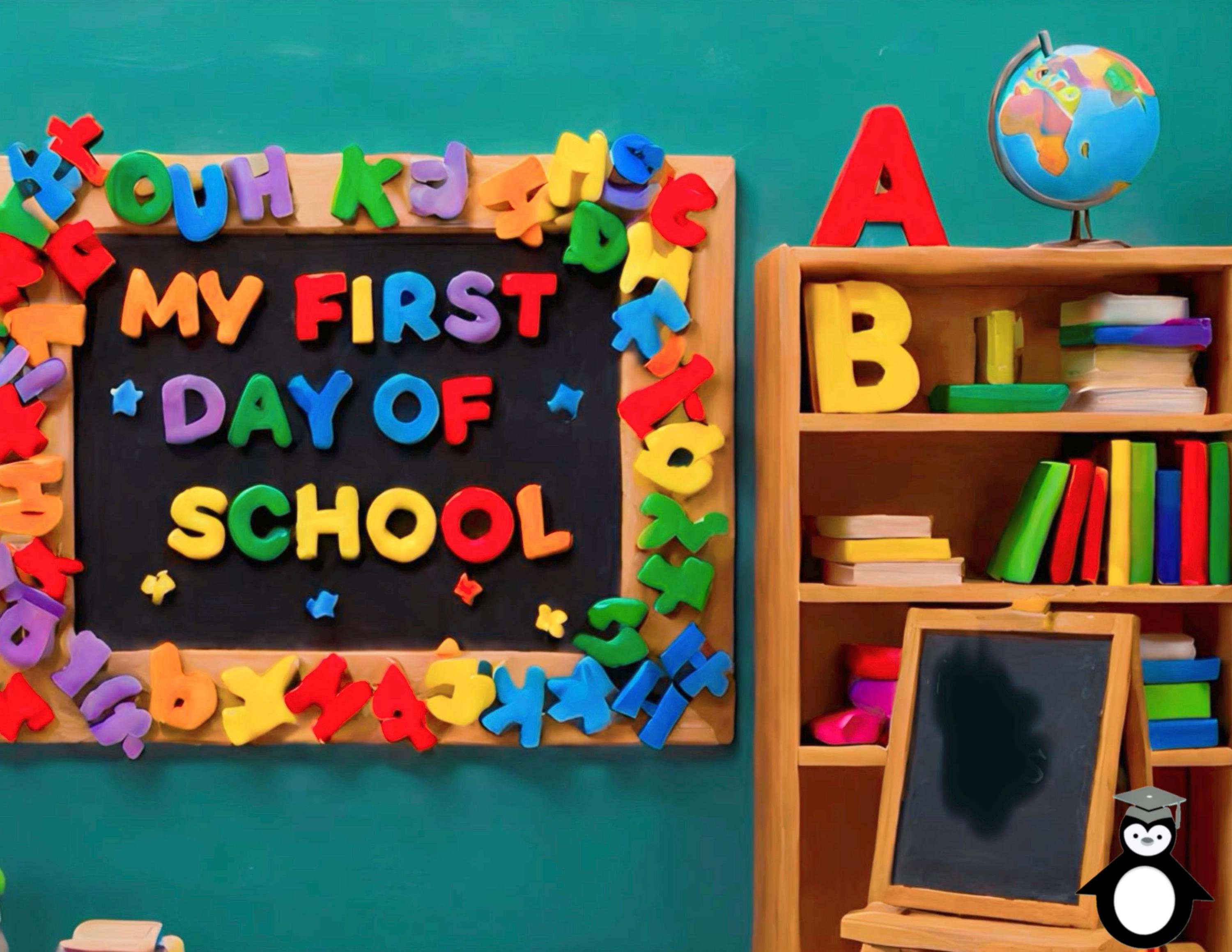 My First Day of School Chalkboard Claymation Digital Photography ...