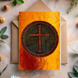 Medieval Cross Digital Card | Digitally Restored from 6th Century Apollinare’s Cross | Orthodox | Catholic | Jesus | Printable Download
