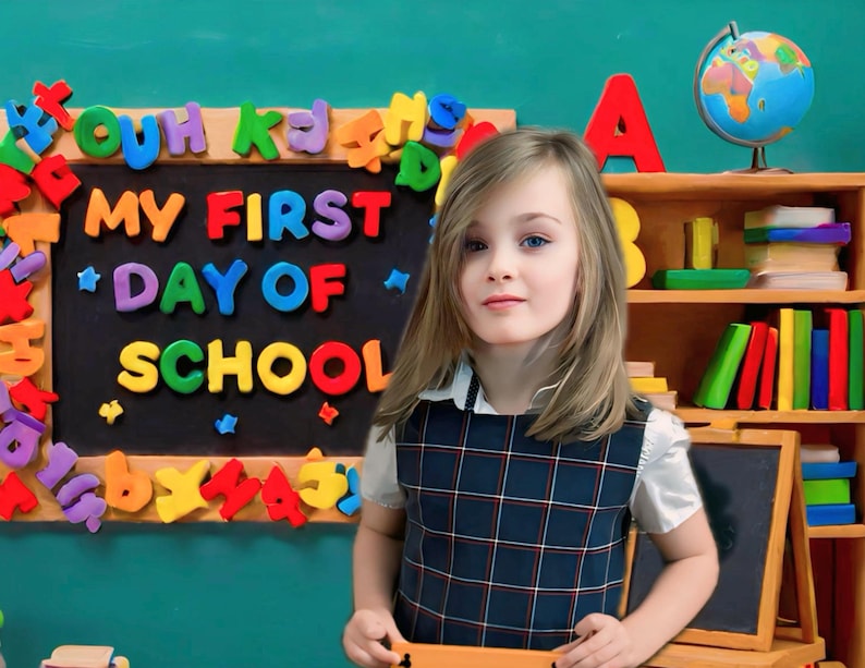 My First Day of School Chalkboard Claymation Digital Photography ...