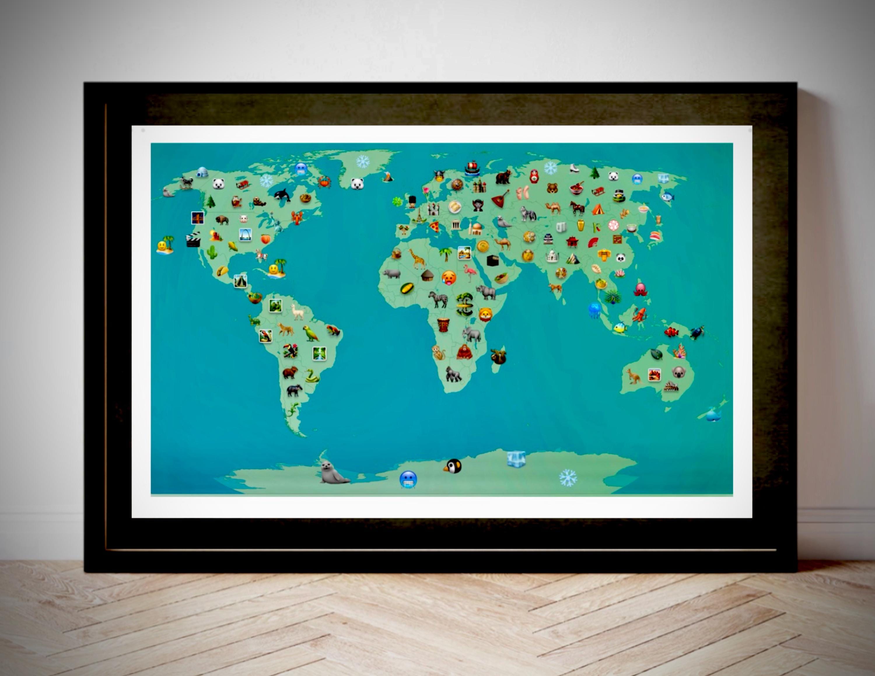 Emoji World Map Print: Printable Wall Art (digital Download) - Etsy