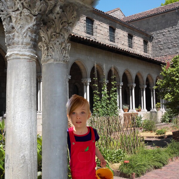 Medieval Cloister Herb Garden Digital Composite Photography Backdrop, Portrait, History Classroom, Middle Ages, Digital Download