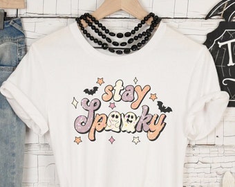 Stay Spooky Retro Shirt, Halloween Shirt, Stay Spooky Halloween Shirt, Skeletons Spooky Halloween Shirt, Halloween Party Shirt, Skeleton