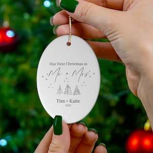 First Christmas Married Ornament | Personalized Wedding Gift | Personalized Mr And Mrs 2022 Ornament | Newlywed Gift | Wedding Ornament