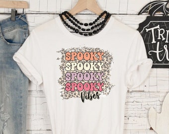 Retro Halloween Shirt Fall Shirts Ghost Shirt, Spooky Vibes shirt, Spooky vibe tshirt, Retro Halloween shirt, Halloween School Sweatshirts