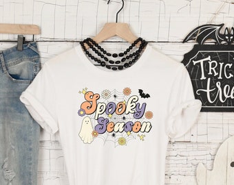 Retro Halloween Shirt Fall Shirts Ghost Shirt Halloween Tshirt Spooky Season Shirt Cute Halloween, Spooky Vibes shirt, Spooky vibe tshirt