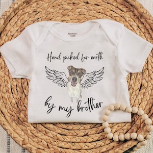 Custom Hand Picked From Heaven, Pet loss Baby Clothes, Text Personalized Baby, Pregnancy Announcement, Birth Reveal Baby, Baby Shower Gift