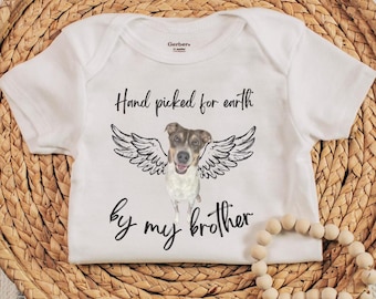 Custom Hand Picked From Heaven, Pet loss Baby Clothes, Text Personalized Baby, Pregnancy Announcement, Birth Reveal Baby, Baby Shower Gift