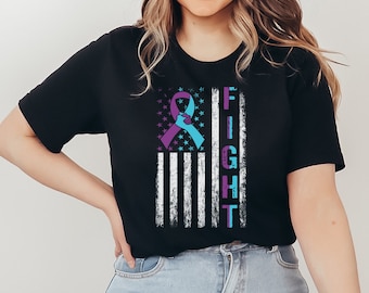 I Wear Teal and Purple Shirt, Suicide Prevention Awareness Shirt, Mental Health Shirt, Psychologe Shirt, Teal Lila Band Shirt