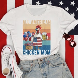 Alle Amerikaanse kip moeder, Kip Mama, Kip Shirt, Kip Geschenken, Boerderij Dier Gift, 4 juli shirt, Amerikaanse vlag kip, Bier shirt