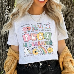 Play Is Learning Shirt, Teacher Appreciation Tee, Back to School Gift, Cute Preschool Teacher Shirt, preK shirt