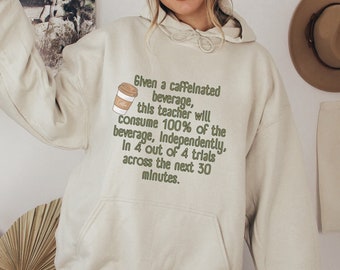 Special education teacher Hooded Sweatshirt, Coffee Lover, Caffeinated teacher, tired teacher, coffee cup, SPED Teacher gift, Autism mom,IEP
