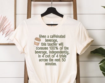 Special education teacher shirts, Coffee Lover, Caffeinated teacher, tired teacher, teacher coffee cup, SPED Teacher gift, Autism mom, IEP