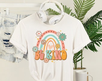 Sea amable Camisa, camisa de maestro Retro Rainbow, camisa motivacional, camisa inspiradora, camisa positiva, camisa de amabilidad