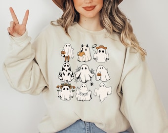 Ghost Sweatshirt, Ghost Crewneck Halloween Sweatshirt, Funny Halloween, Spooky Vibes, Halloween Crewneck, Halloween Sweater, Cute Halloween