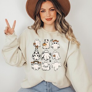 Ghost Sweatshirt, Ghost Crewneck Halloween Sweatshirt, Funny Halloween, Spooky Vibes, Halloween Crewneck, Halloween Sweater, Cute Halloween