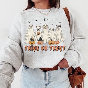 Halloween Dog Sweatshirt | Halloween Dog | Dog Lover Gift |Ghost Dogs Sweatshirt | Dog Halloween Shirt | Golden Retriever Halloween Shirt
