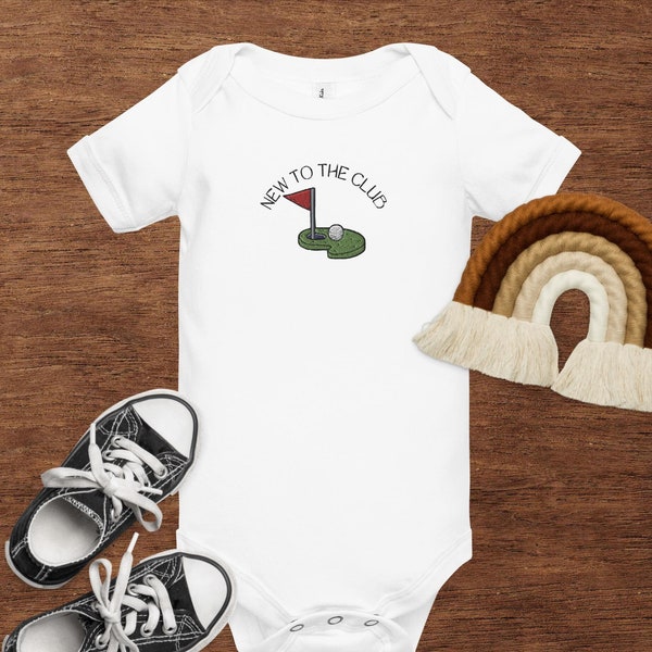 Daddy's Golfing Buddy, Embroidered, Baby Golf Club, Pregnancy Baby Announcement, Unique Bodysuit