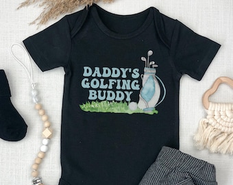Daddy's Golfing Buddy, Daddy's Little Caddy Baby Onesie, Cute Baby Reveal, Pregnancy Announcement, Cute Father's Day Baby Onesie
