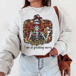 Skeleton Mom Christmas Sweatshirt, Skeleton Dance Sweatshirt, Christmas Lights Sweatshirt, Skull Christmas Sweatshirt, Christmas