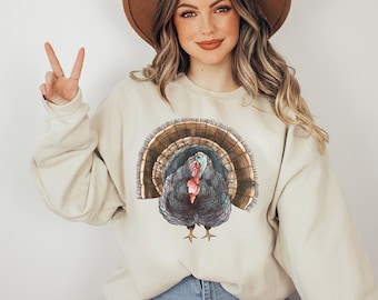 Sudadera vintage de pavo, suéteres de fiesta de agradecimiento, Acción de Gracias vintage, salsa de pavo, frijoles y panecillos, déjame ver esa cazuela