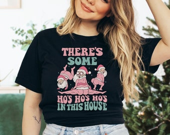 Divertente maglietta di Babbo Natale / Divertente felpa di Natale / Camicia di Natale / C'è qualche Ho'S in This House Felpa / Wap Christmas