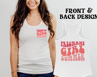 Camiseta sin mangas de verano para niña embarazada, anuncio de bebé, revelación de embarazo, regalo de baby shower, regalo divertido para nueva mamá, camisa del día de la madre, verano
