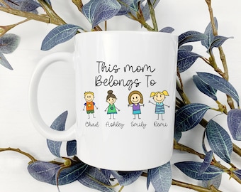 Personalized Mom Coffee Mug, Mom Gift, pregnancy announcement, Mother Day Gift From Daughter, Mom Coffee Cup, Mum Mug, Valentine's day Gift