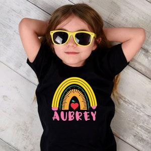 Personalized Pencil Rainbow Shirt, Back To School Shirt, First Day Of School Shirt, Custom Shirt, Cute Shirt, Toddler Shirt,Youth Shirt