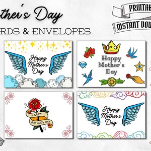 Mother&#39;s Day Card Mother&#39;s Day Gift from child Mother&#39;s Day kids craft Mother&#39;s Day card printable PDF mom grandma godmother tattoo card