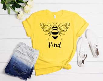 Camiseta Bee Kind: Camiseta gráfica inspiradora con frase positiva