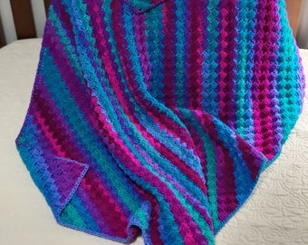 Colorful Afghan | Striped Crochet Afghan | Handmade Blanket | Afghan Bedding | Afghan Blanket