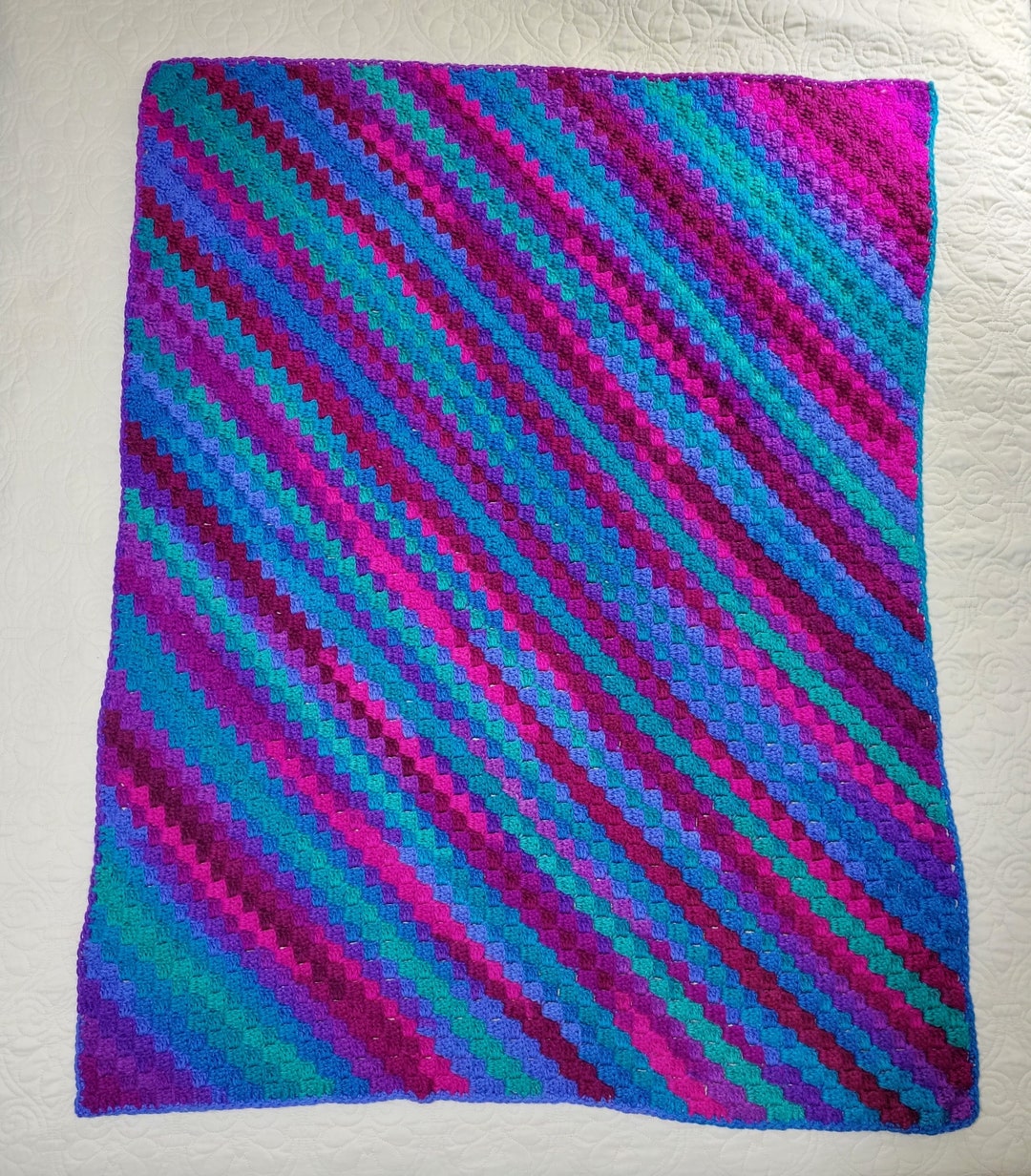 Colorful and Striped Decorative Crochet Afghan Etsy